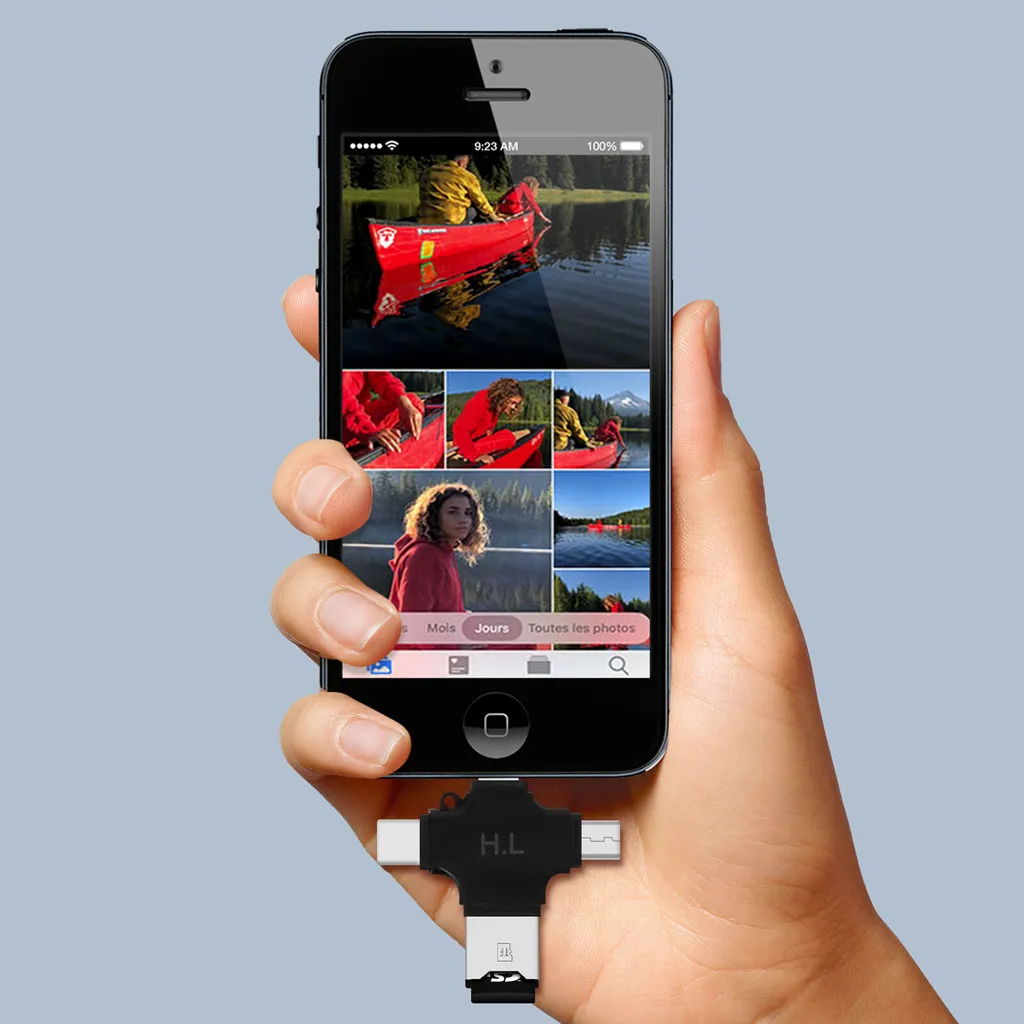 Solution Transfert Carte Micro-SD pour Smartphone et PC USB-C Noir - 4