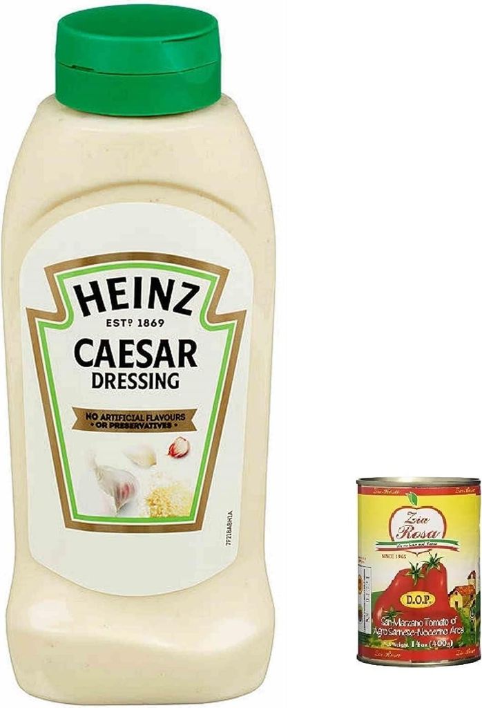 3x Heinz Sauce Salade Caesar Flacon Chips Gewürz Flasche 830g + Zia Rosa DOP Pomodoro San Marzano Dose von 400g