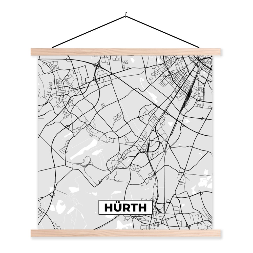 MuchoWow® Textilposter Hürth - Deutschland - Stadtplan - Produktbild 