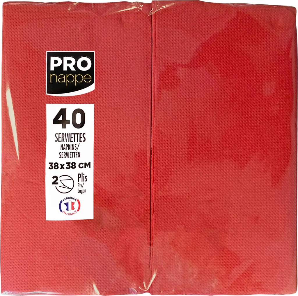 Serviettes Papier Rouges Pronappe 30x40 cm : Finies les Taches !