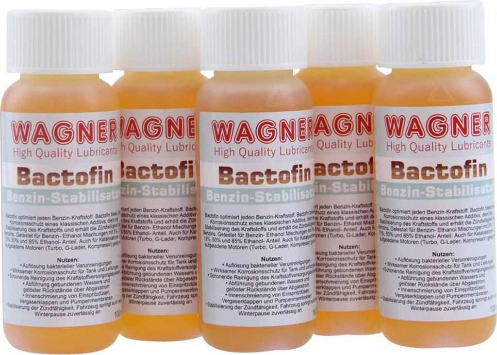 5x100ml Wagner Bactofin Benzinstabilisator Tankrostschutz Produktbild 