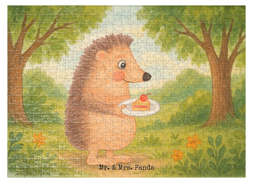 Mr. & Mrs. Panda Puzzle Igel Kuchenstück Design 551 Teile - Weiß - Geschenk, 1000, Einladung Party, Kuchen Backen, Puzzlespiel, 1500, Torte, 500,...