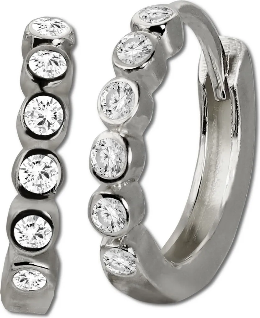 Créoles en or blanc pour femme serties de Zirconia blancs GoldDream 333