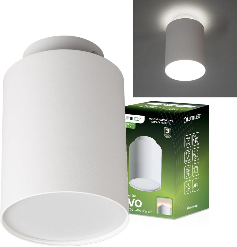 LUMILED povrchový bodový svítidlo GU10 objímka bílá pevné Obrázek produktu 