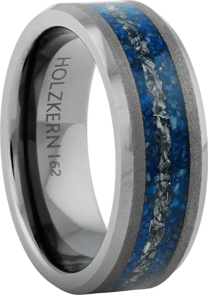 Bague bois homme légère et hypoallergénique, météorite taille 60
