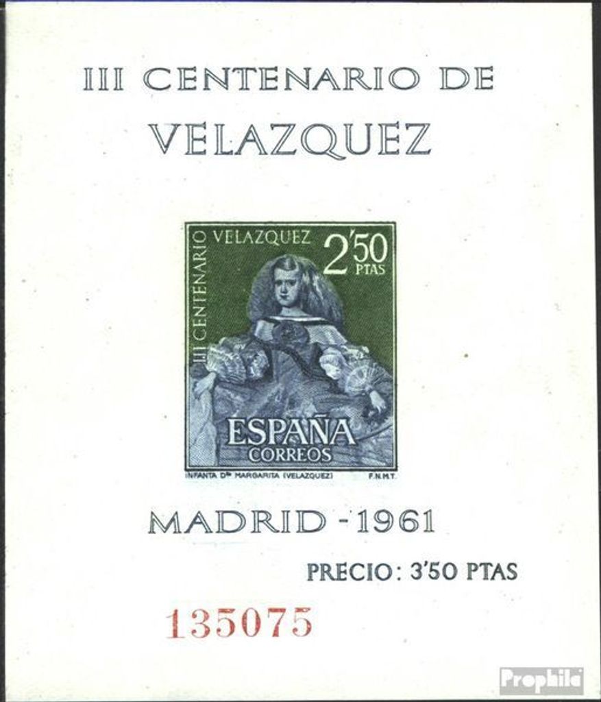Briefmarken Spanien 1961 Mi Block17 (kompl.Ausg.) Produktbild 