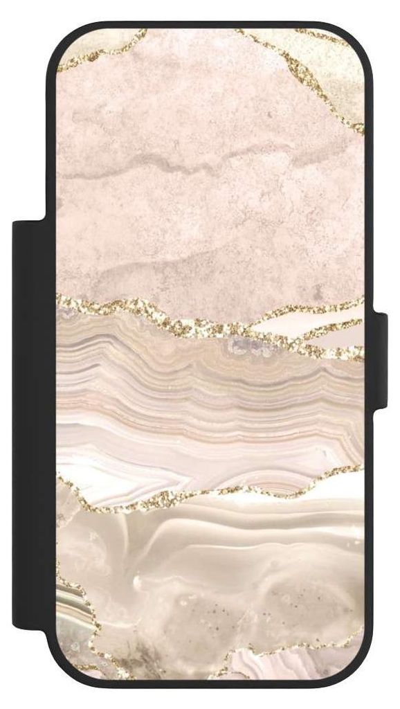NIVOCASE Klapphülle für Apple iPhone 17 Pro Handyhülle aus Kunst Leder NIVOflip schwarz Glitzer Look Marmor Utart