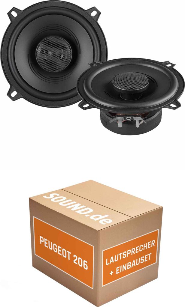 Lautsprecher Boxen Einbaupaket vorne Helix PF C130.2 passend für Peugeot 206 | 2x Tief-Mitteltöner mit integriertem Hochtöner 100W MAX