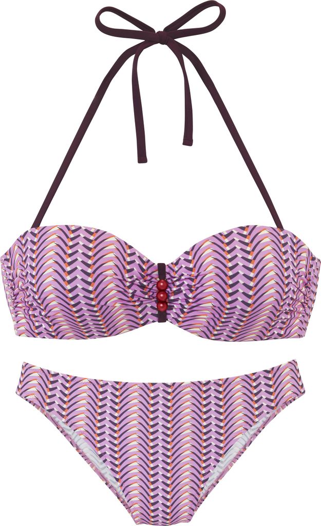 VIVANCE Bügel-Bandeau-Bikini rosa bedruckt Größe 38 Cup C