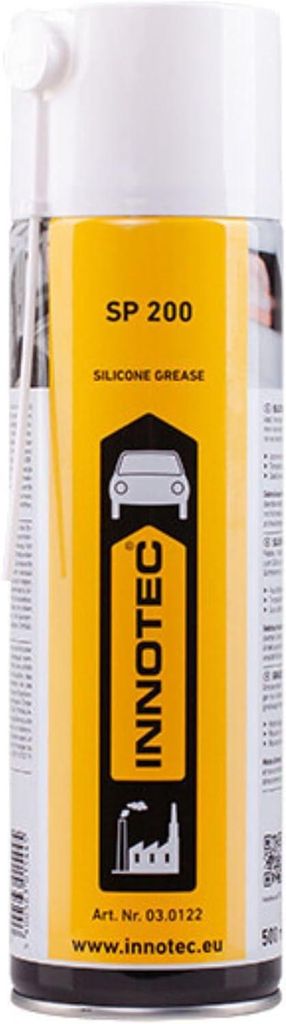 INNOTEC SP200 Silikonfett Spray 500 ml – hochwertiges, wasserabweisendes Silikon-Sprühfett, schmiert Kunststoff, Gummi & Metall, kein Festfressen