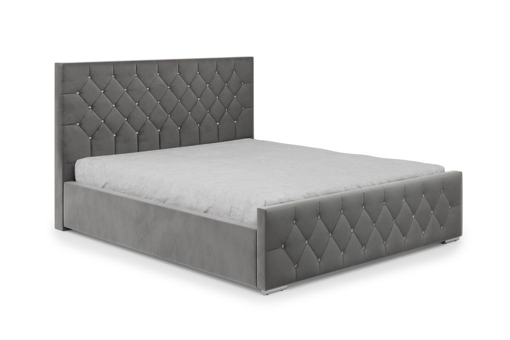 DomoHome Boxspringbett Schlafzimmerbett Ideal für Ihr Schlafzimmer | inkl. Bettkasten Größe: 178x225x114 cm, Modell: Mona I, Farbe: Esche