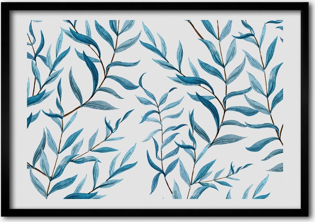 Bild - Bilderrahmen - 100 cm x 70 cm - MDF - Rahmen - Foto - Wandkunst Blätter