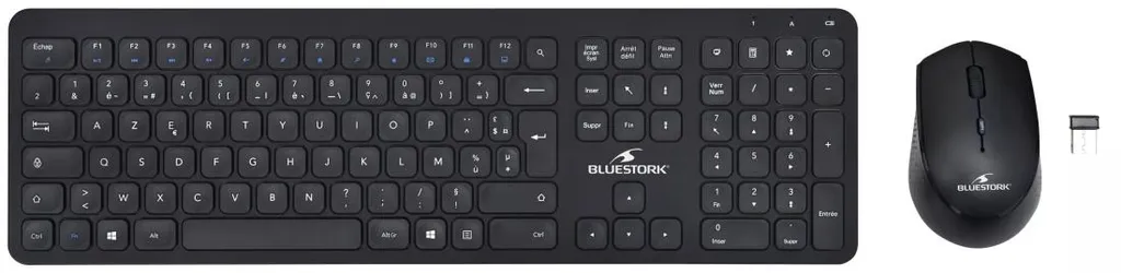 Fini les Câbles avec ce Pack Clavier Souris Sans Fil Slim Noir Bluestork