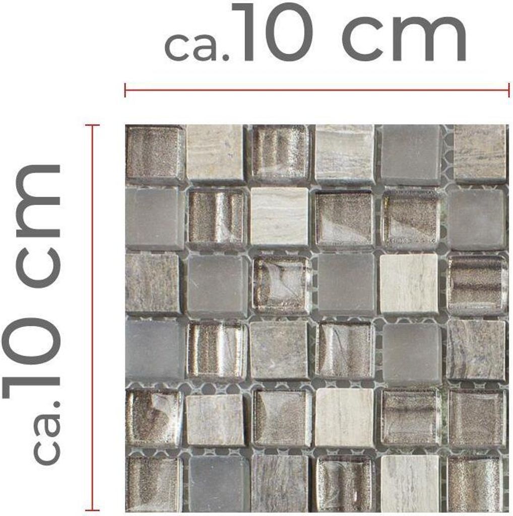 Muster von Glas Naturstein Mosaik Fliesen Hayrabey Grau