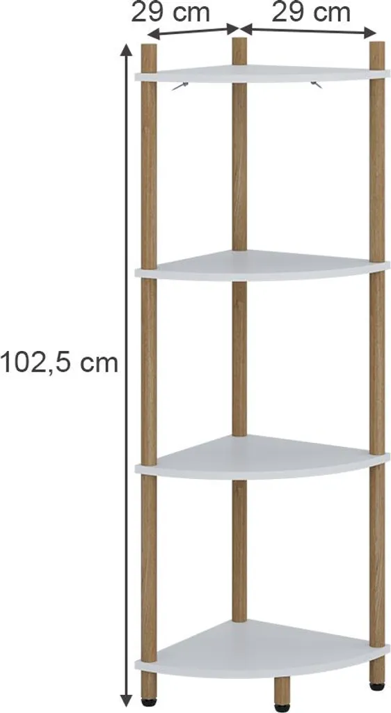 Bibliothèque d'angle compacte 102 cm Vicco Bivio 4 compartiments bois - 3