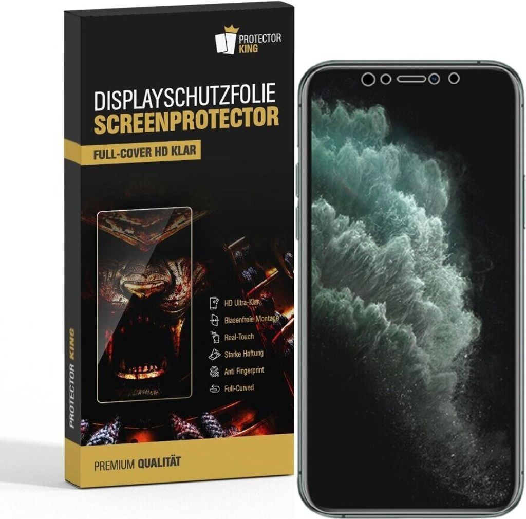 1x Displayschutzfolie für iPhone 11 Pro Max FULL COVER Displayfolie HD ULTRA KLAR