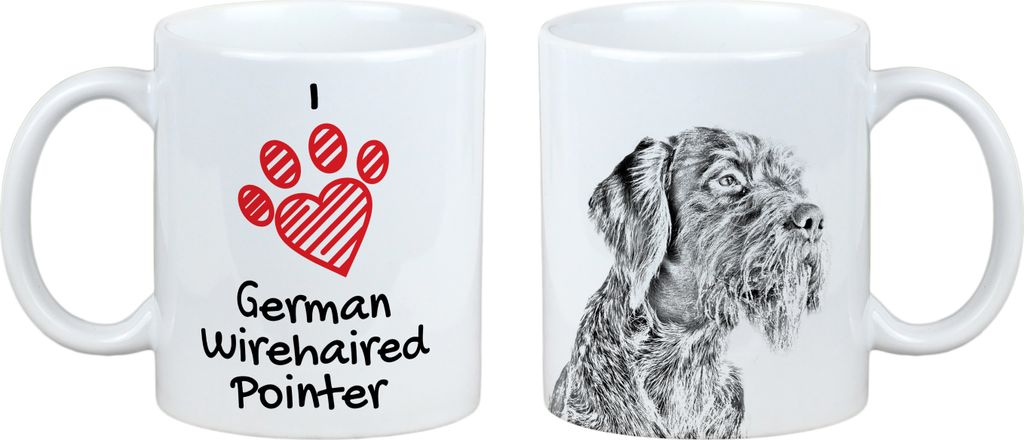 Deutsch Drahthaar - Tasse mit Hund, entzückende Tasse mit Grafik, Geschenk mit Ihrem Foto von der Marke Art-Dog