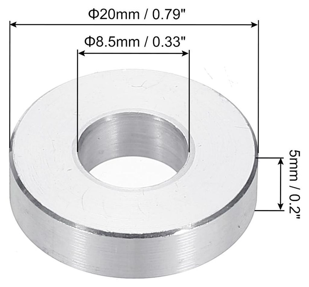 Distanzhš¹lsen M8 Aluminium Abstandshalter Wand, 6 Stš¹ck Metall Distanzhš¹lsen 8,5mm ID x 20mm OD x 5mm L Aluminium Distanzschrauben Rund f...