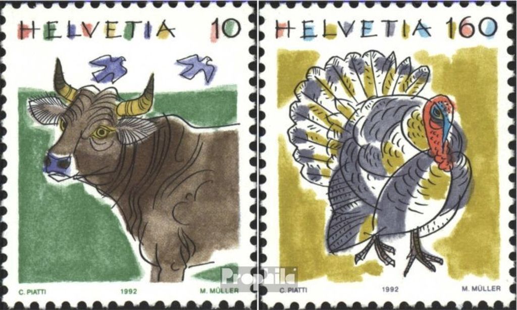 Briefmarken Schweiz 1992 Mi 1461-1462 (kompl.Ausgabe) postfrisch Freimarken