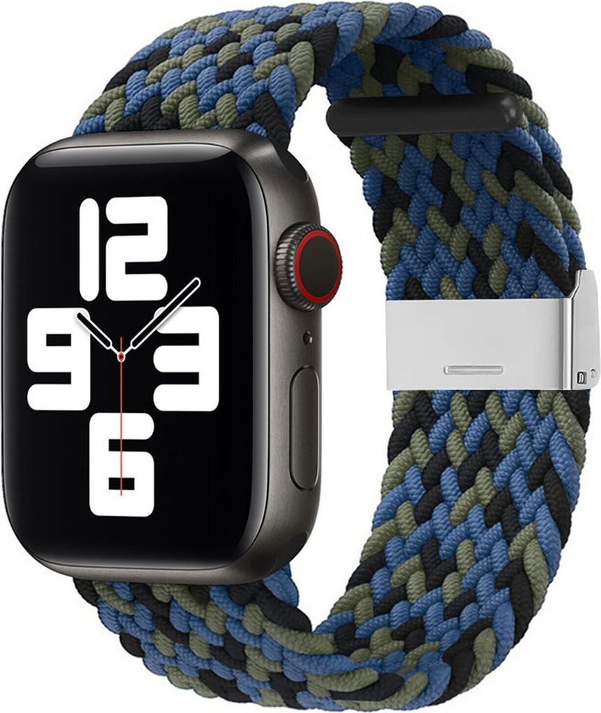 Armband Stoffarmband Ersatz für Apple Watch 7/6 / SE / 5/4/3/2 41mm 40mm 38mm Geflochtenes Armband Uhrenarmband Blau