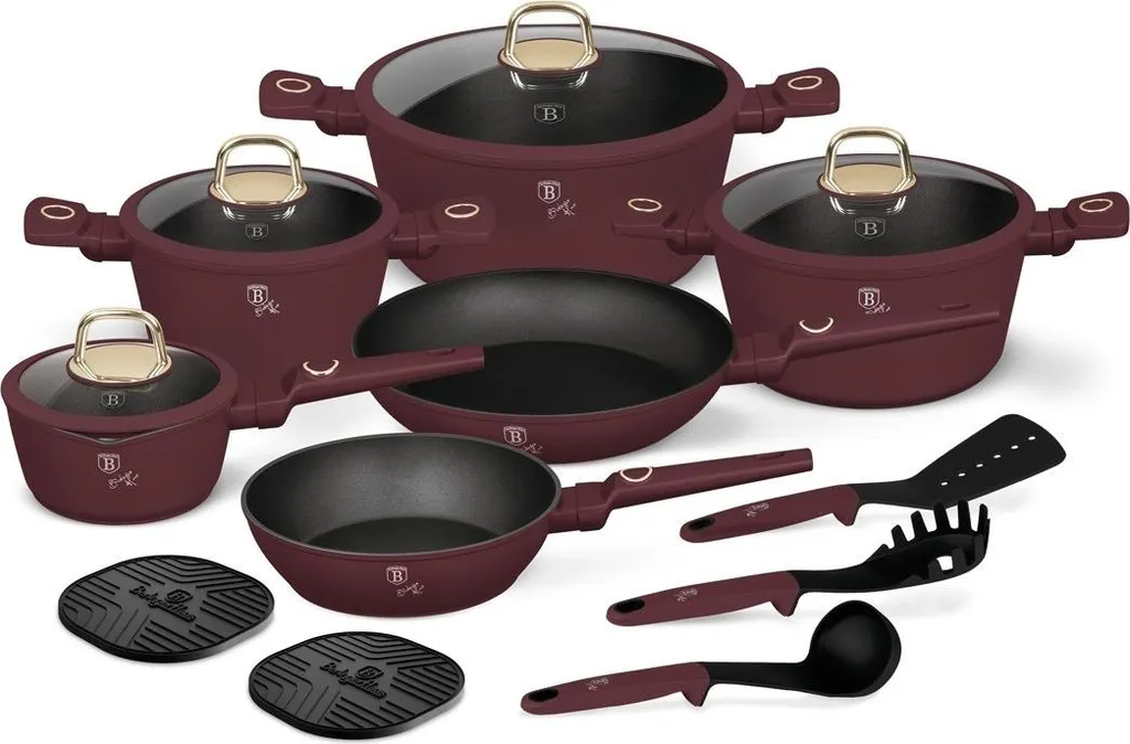Batterie de Cuisine Complète Induction en Aluminium Forgé 15 Pièces