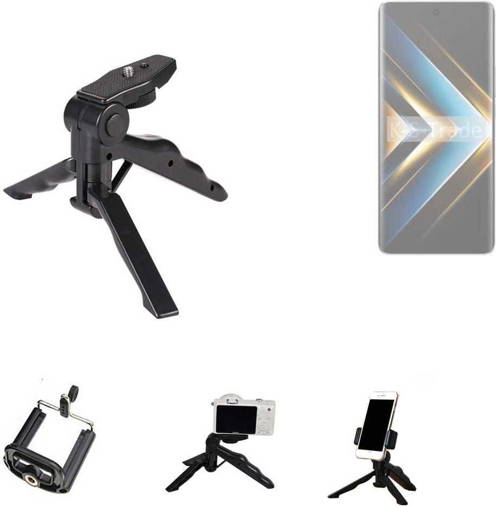 K-S-Trade Stativ Tisch-Ständer Dreibein Handy-Stativ Ständer kompatibel mit Honor X50 GT Mini-Stativ Smartphone Tripod Handy-Stativ aus Plastik