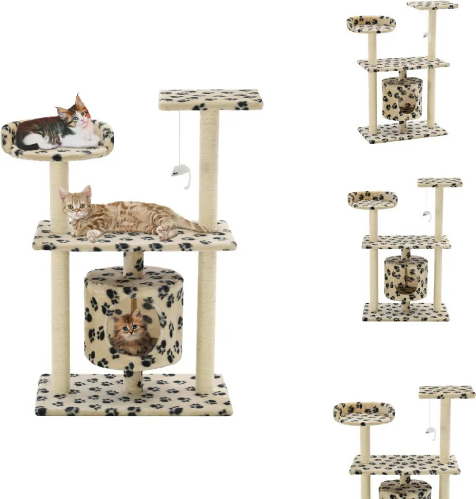 vidaXL Tiragraffi Beige 95 cm - Il Paradiso del Tuo Gatto in Sisal