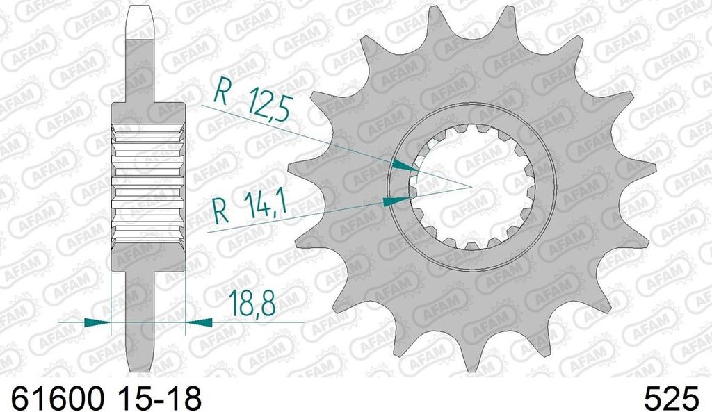 AFAM Standard Stahlritzel vorne 61600 - 525
