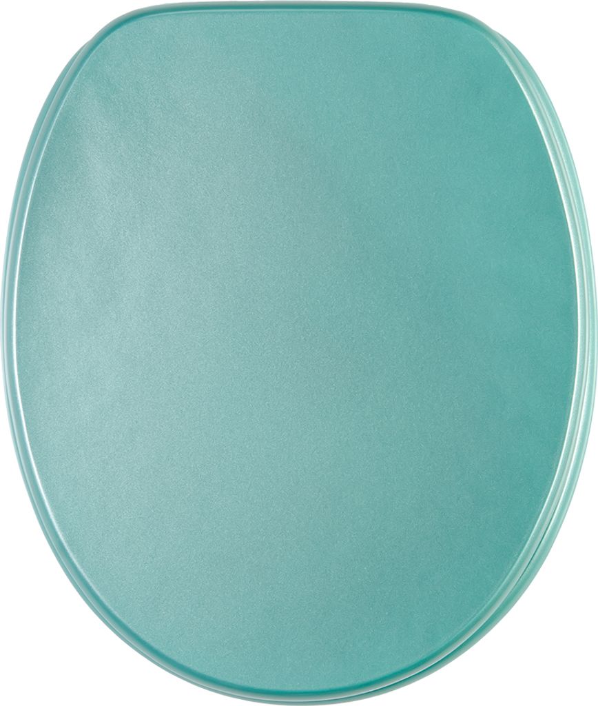 SANILO WC-Sitz mit Absenkautomatik Glitzer Türkis, Toilettendeckel direkt vom Hersteller, Klodeckel, Klobrille, WC Deckel, Toilettensitz, WC Brille