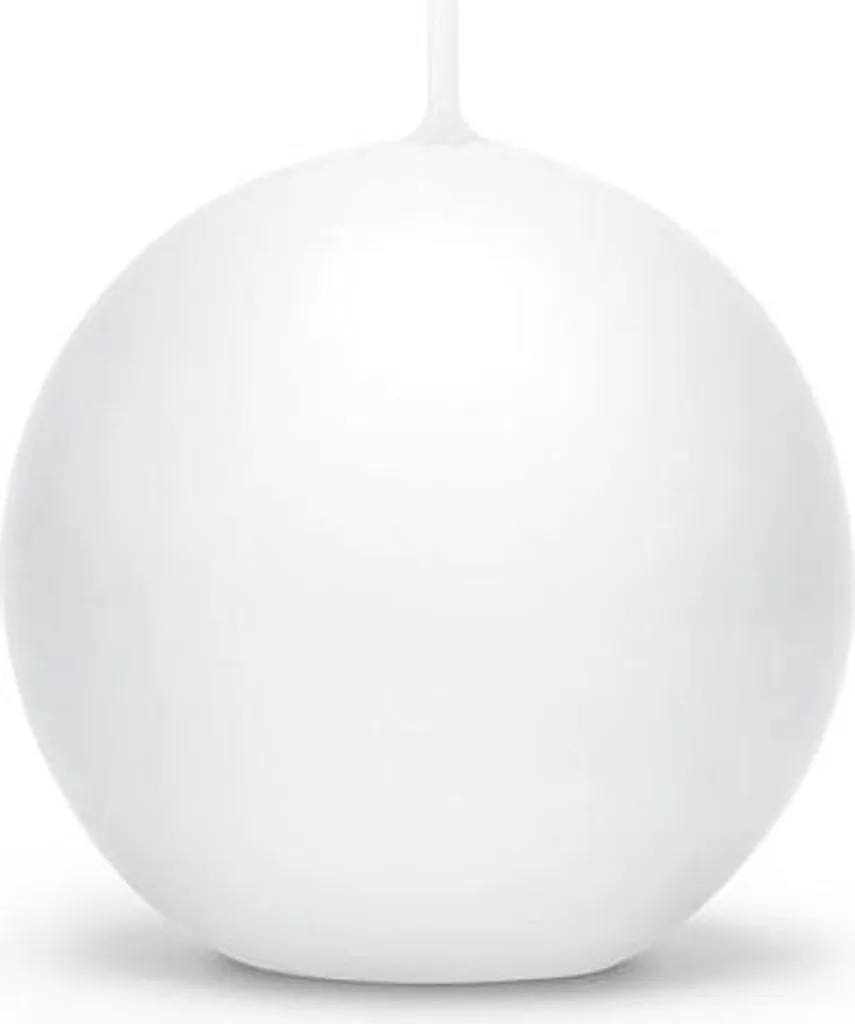 6 Candele a Sfera 8cm Bianco Metal - Ideali per Centrotavola Eventi