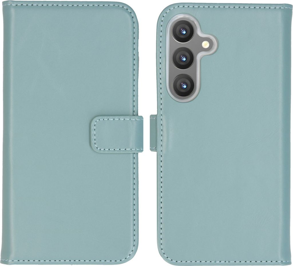 Selencia Echtleder Klapphülle Samsung Galaxy S24 - Air Blue Produktbild 