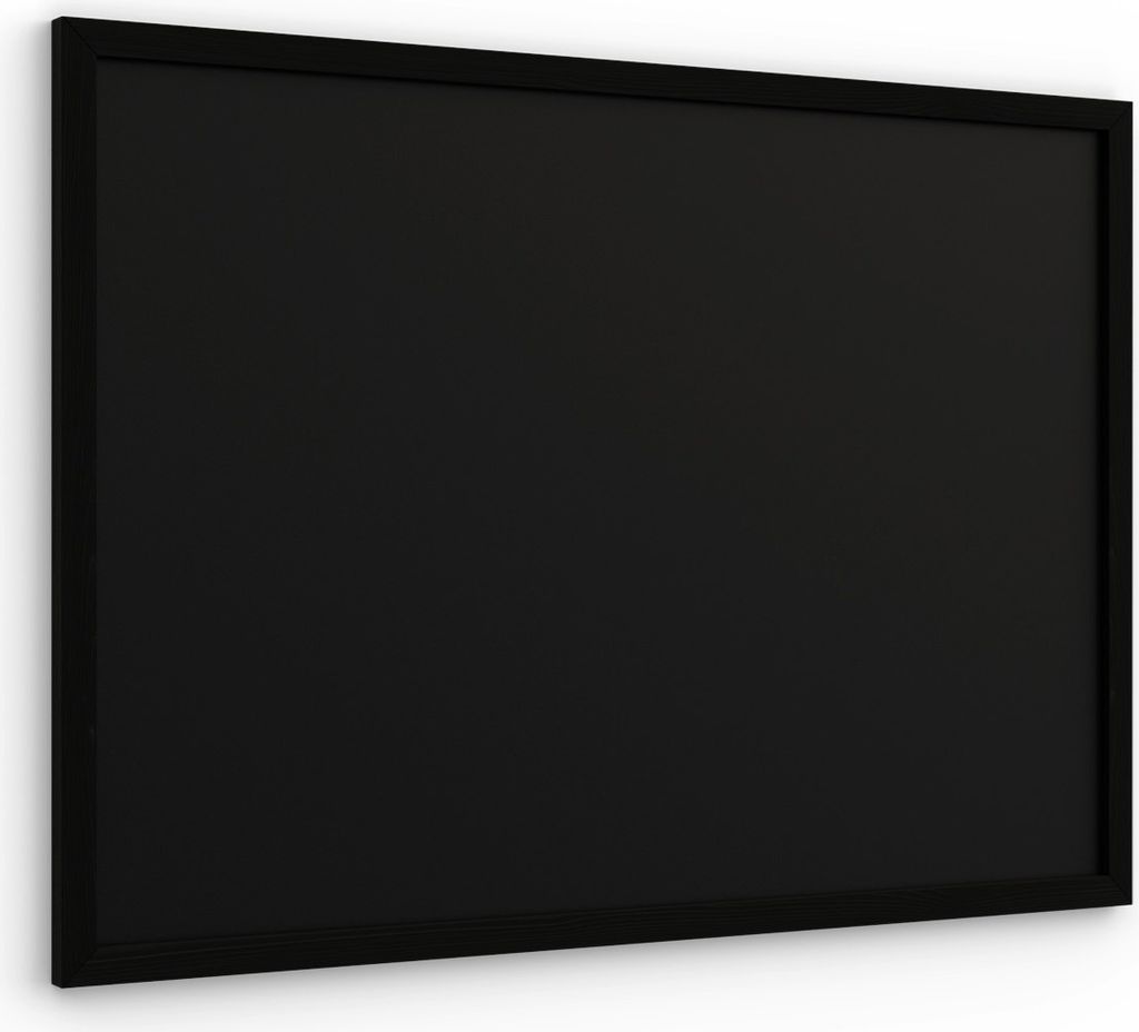 Lavagna nera da gesso 70x50 cm con cornice nero in legno Immagine del prodotto 