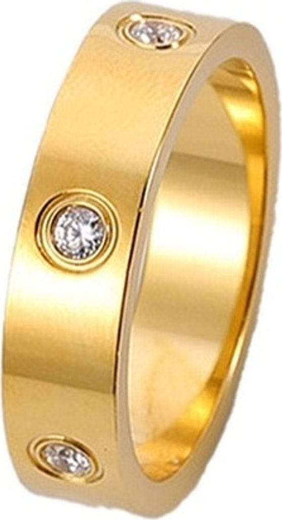 Eleganter Damenring NO-17346 in Gold - 59mm, & Zirkonen KP17346