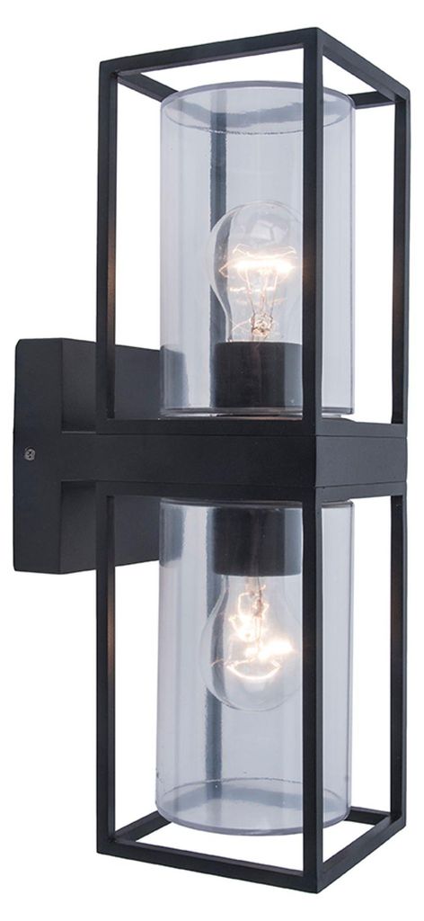 Kinkiet zewnętrzny FLAIR czarno-biały 2xE27x40W aluminium Zdjęcie produktu 