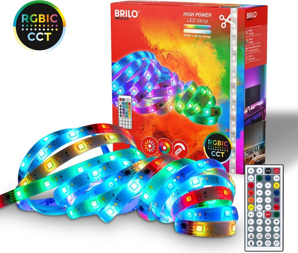 LED Strip 5m Band RGB CCT Streifen Fernbedienung Dimmbar Produktbild 