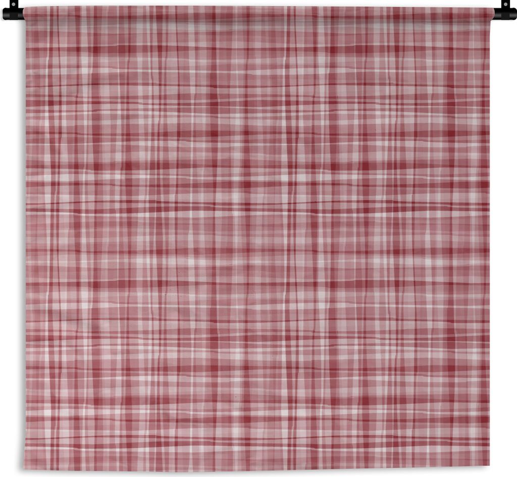 MuchoWow Wandteppich Wandbehang Muster - Rot - Wellen 150x150 cm Tapisserie Dekoration Wandtuch - Wohnaccessoires - Modernes