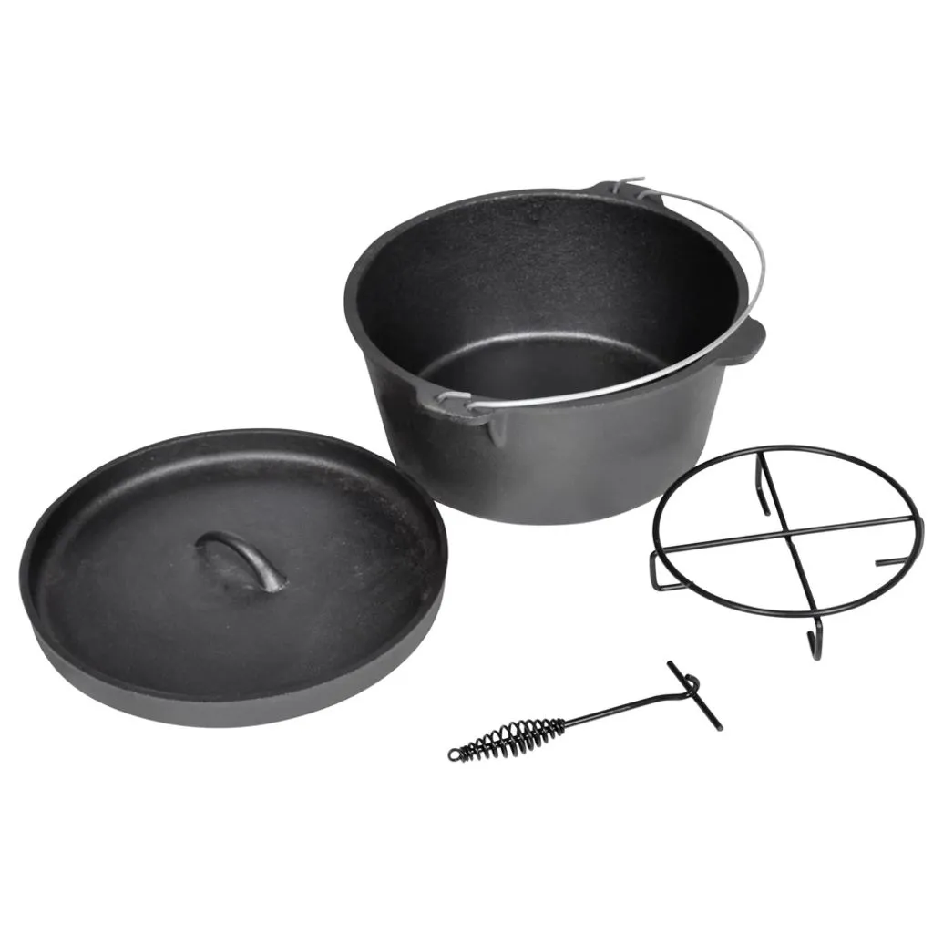 Casserole extérieure Ø30 cm anti-adhésive naturelle en fonte brute