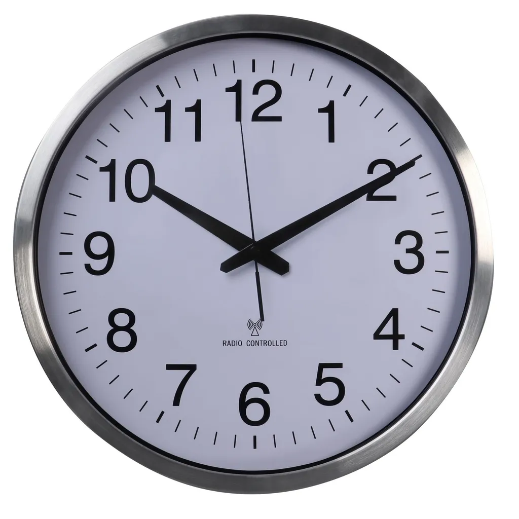 Horloge murale alu brossé 50 cm - Design minimaliste et silencieux