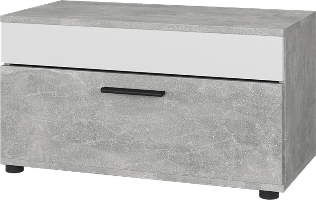 Wohnzimmerschrank Vicco Berno Beton/Weiß 70.8 x 38.9 cm mit Produktbild 