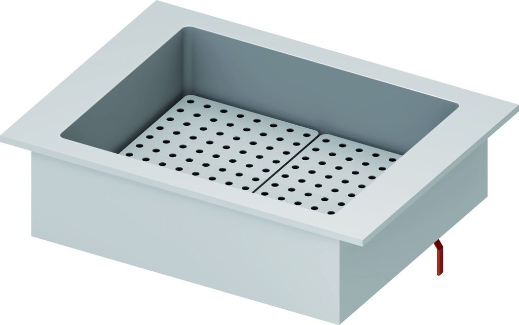 Eiswanne "Drop-In" 2x GN1/1 830x620x210 mm Edelstahlabdeckung