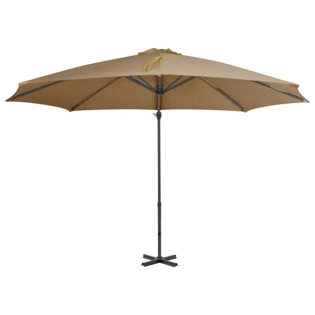 Ombrellone a Sbalzo vidaXL 300cm Taupe | Alluminio Top Qualità per Giardino