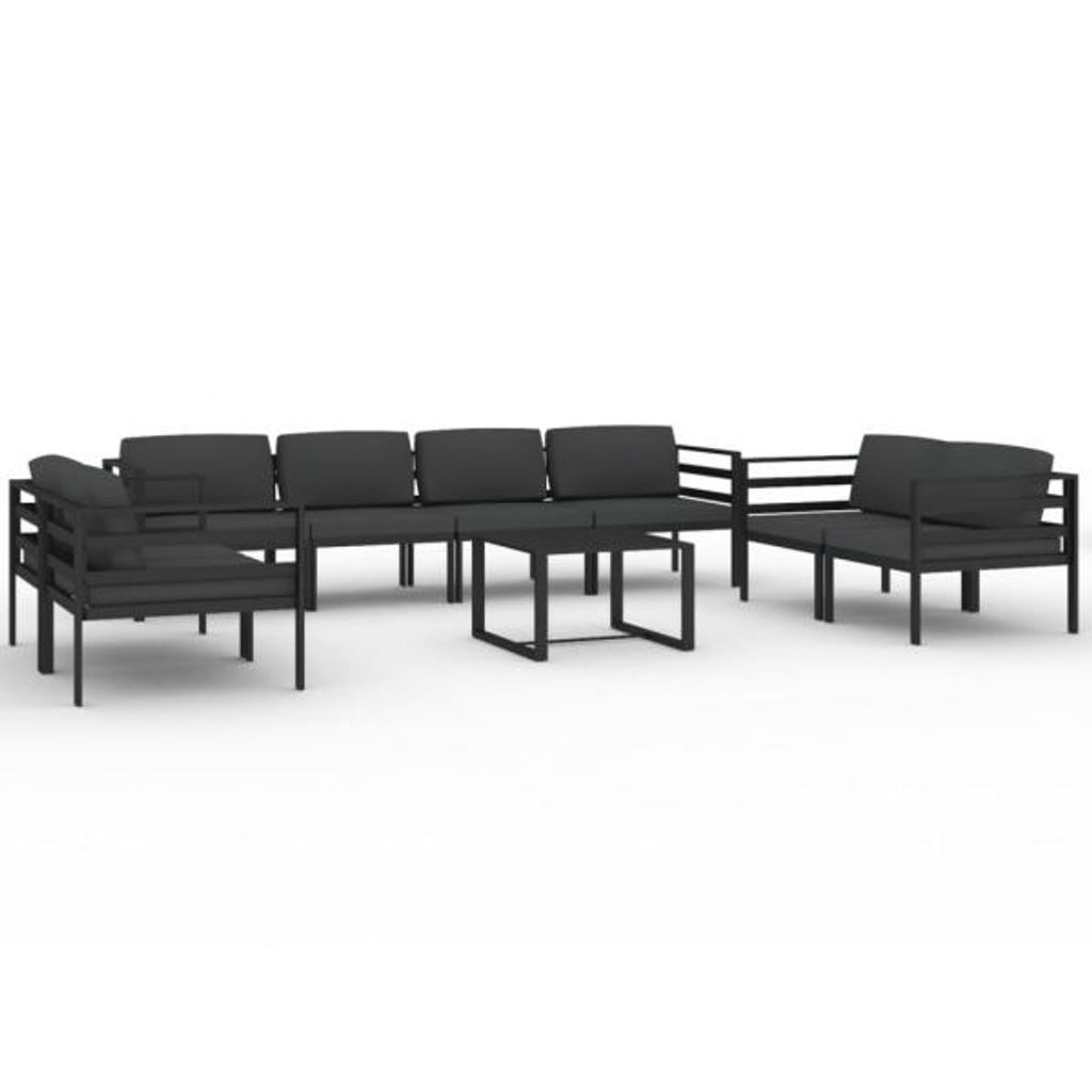 vidaXL 9-tlg. Garten-Lounge-Set mit Kissen Aluminium Produktbild 