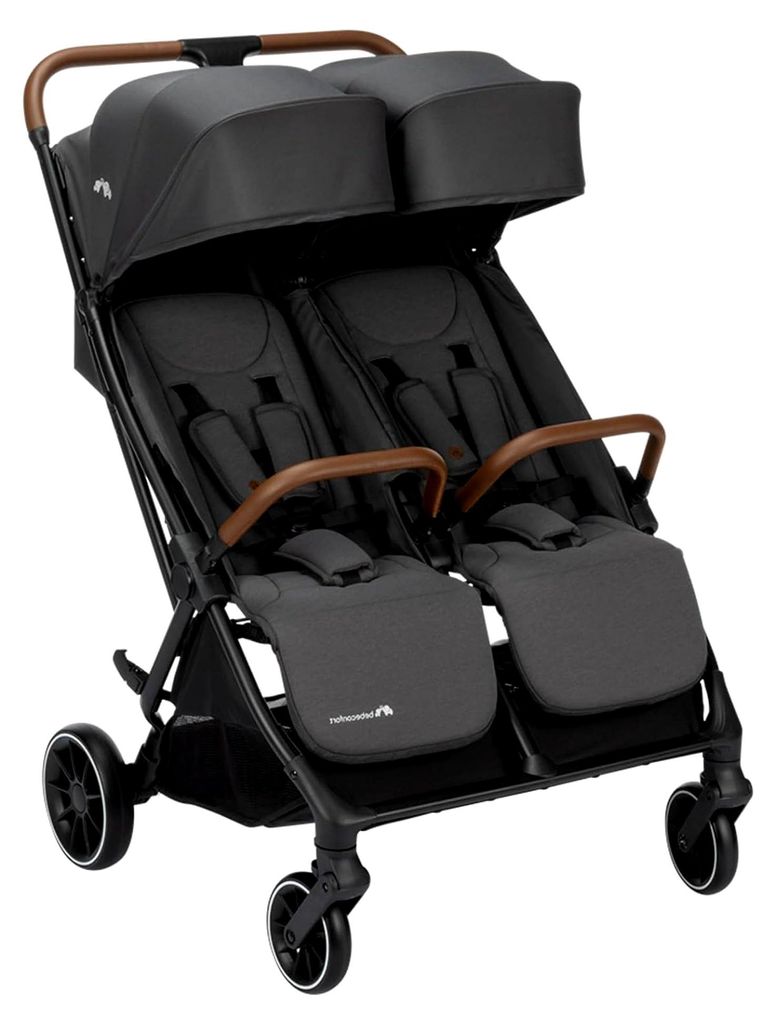 Mane, Duo Geschwisterwagen, 0+ bis 22 kg, Automatisches Klappsystem, Liegeposition, Drehbare Sicherheitsbügel, 5-Punkt-Gurt, Mesh-Fenster, Regenve...