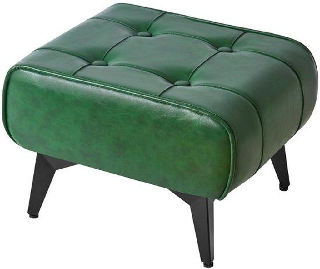 Moderne vierkante poef mit stabilen Eisenbeinen für Wohn- und Schlafzimmer