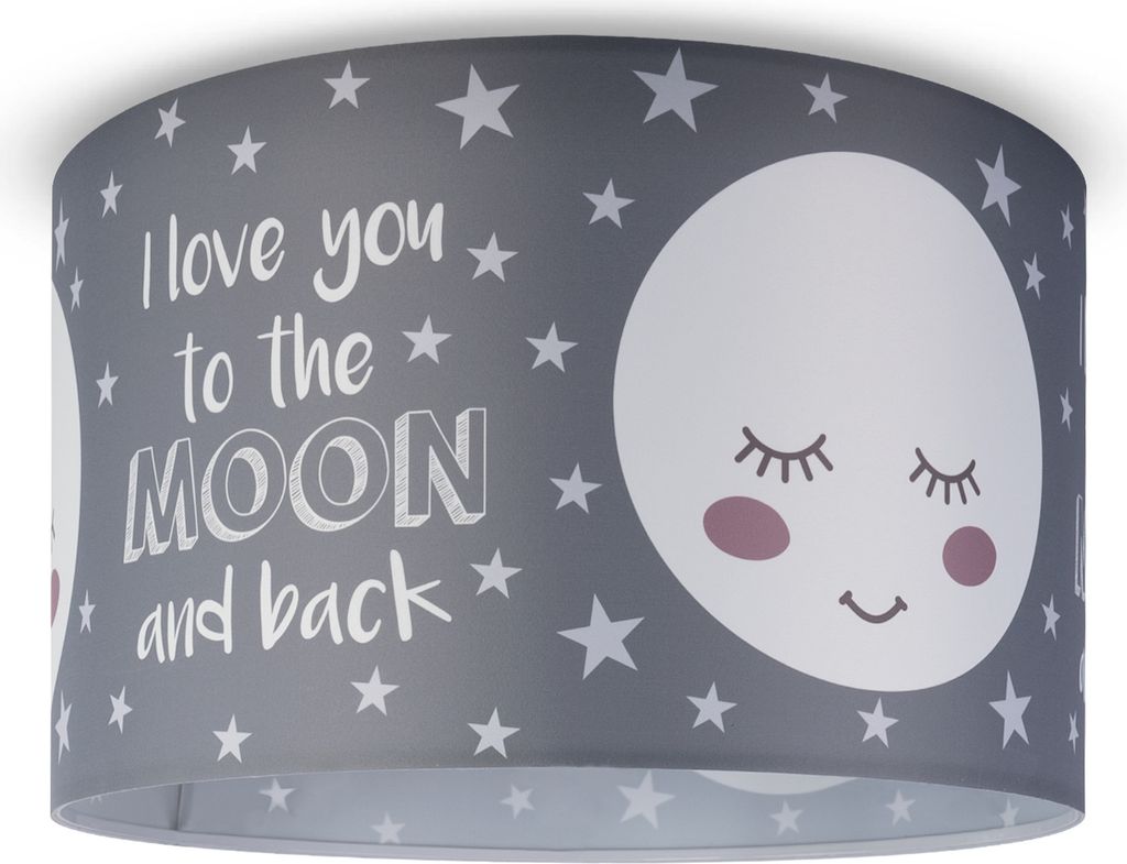 Deckenlampe Kinderzimmer Pendelleuchte Baby Lampenschirm Stoff Rund Sterne