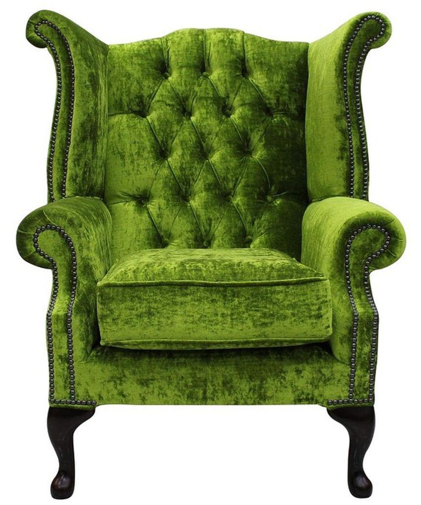 Echter Chesterfield Ohrensessel Sessel Couch Sofa Polster Sitz Lounge Relax Neu