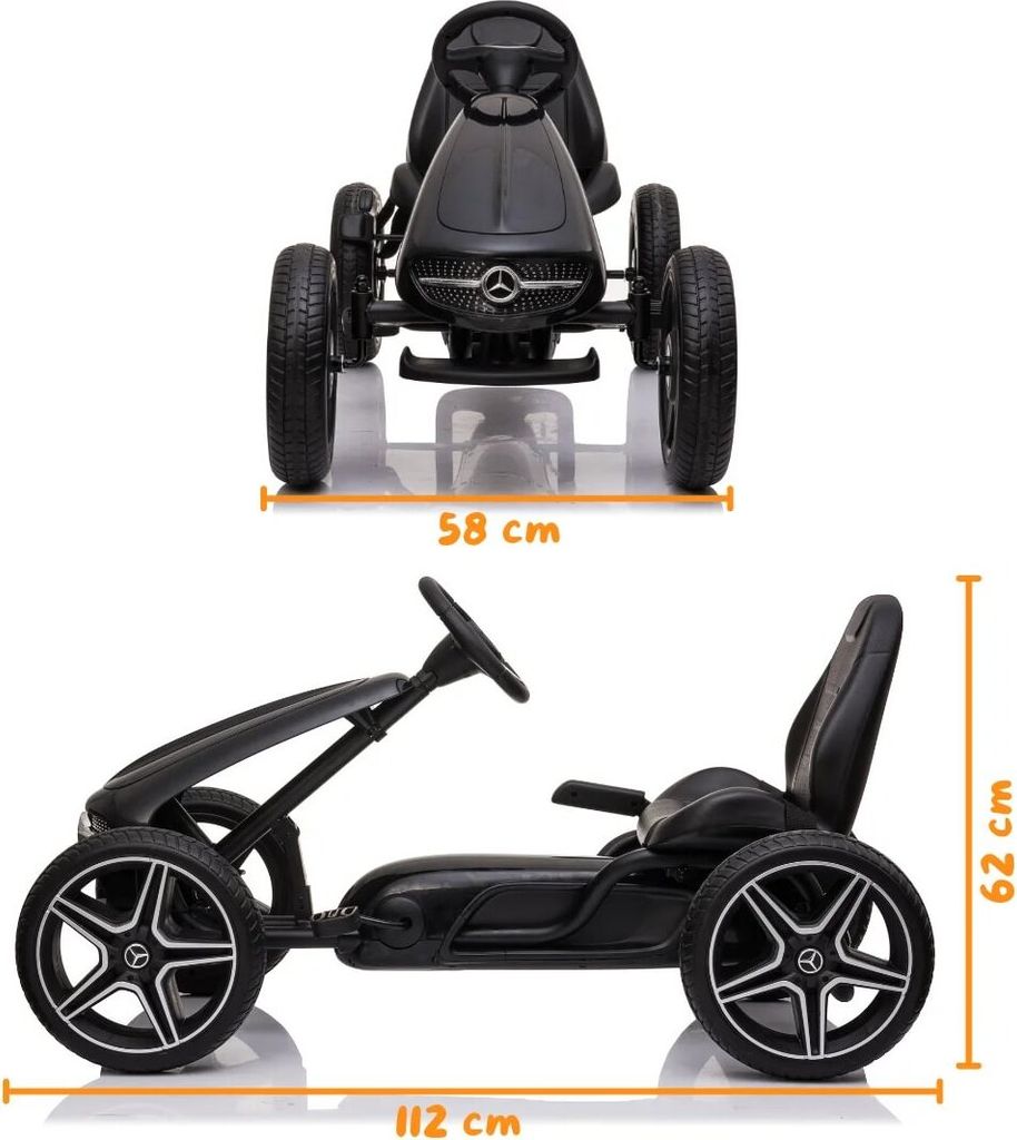 Gokart für Kinder Mercedes - 3 bis 7 Jahre - Verstellbarem Produktbild 2