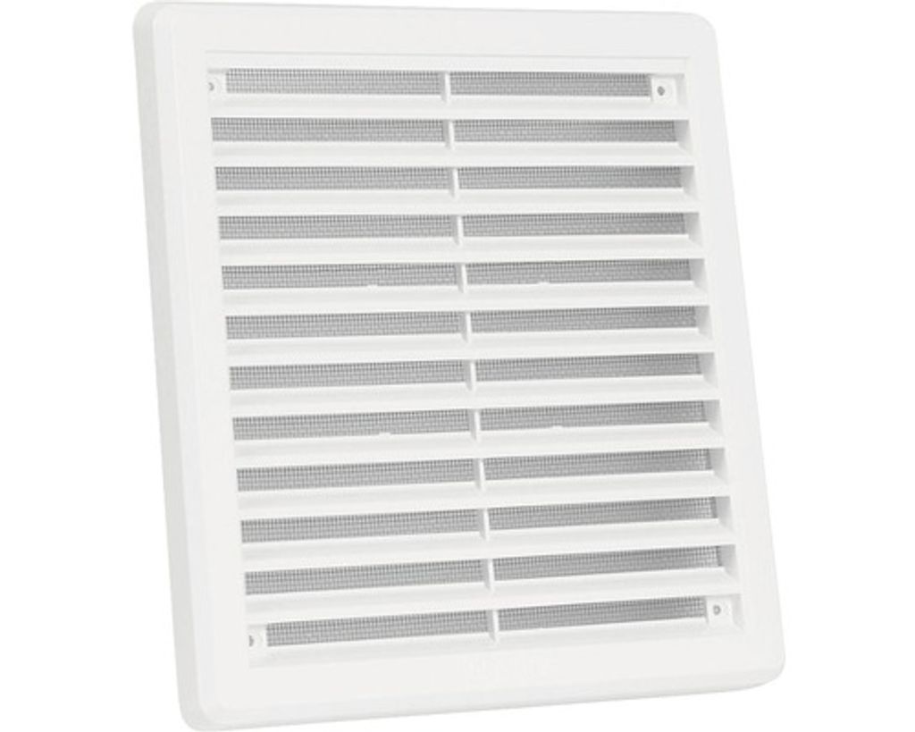 Lüftungsgitter 200x200mm Abluftgitter aus ASA Kunststoff mit Insektenschutz weiß