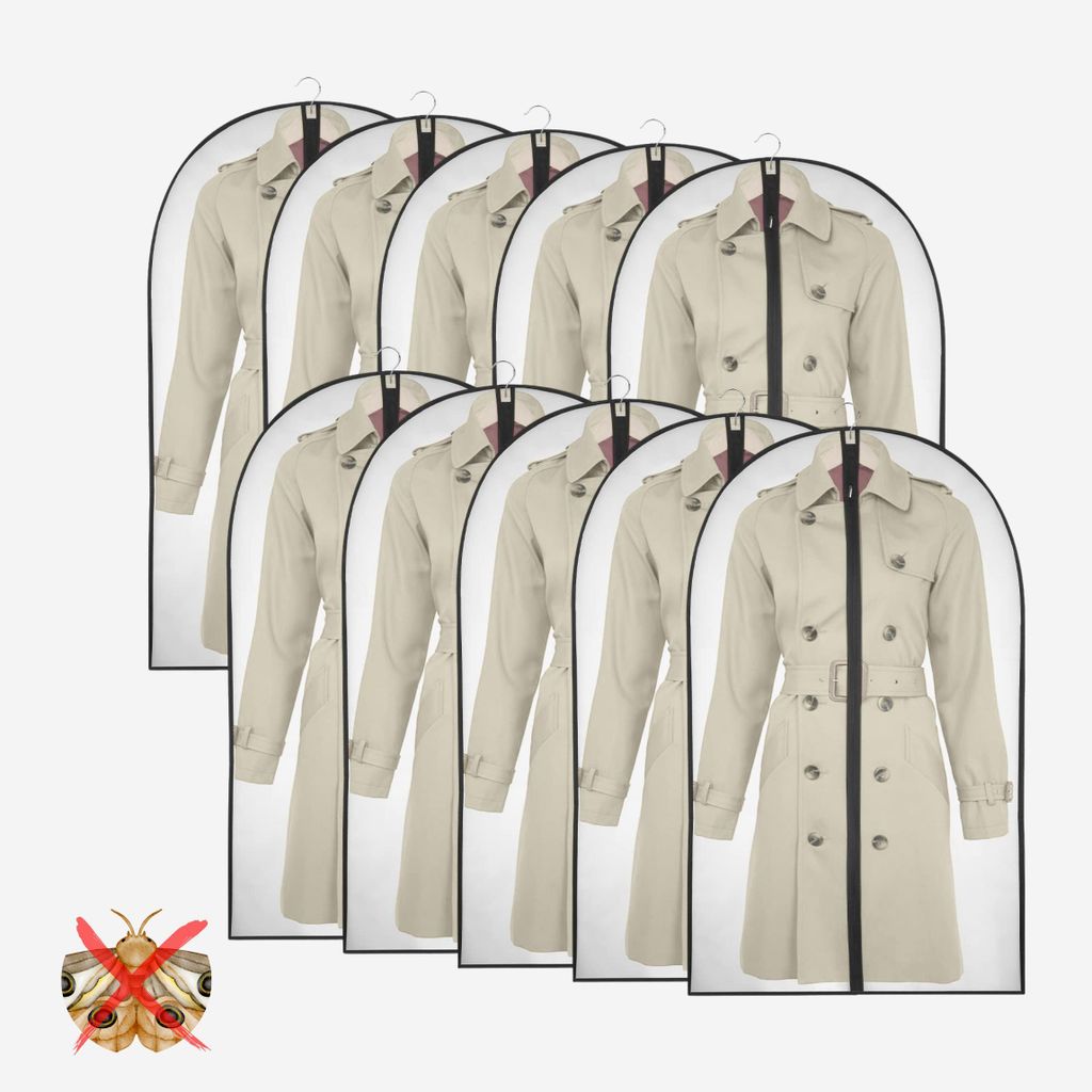 WinFong Kleiderschutzhüllen Transparent 10 Stück - 140x60 Produktbild 