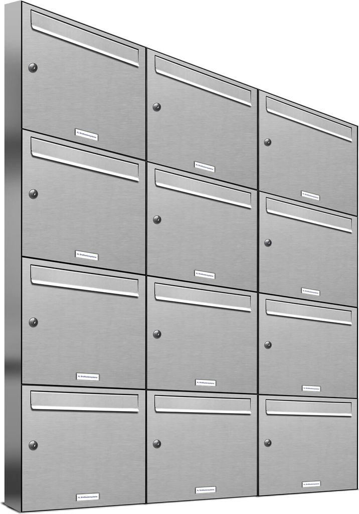 12er Edelstahl Briefkasten Anlage 12 Fach Wandbriefkasten Postkasten